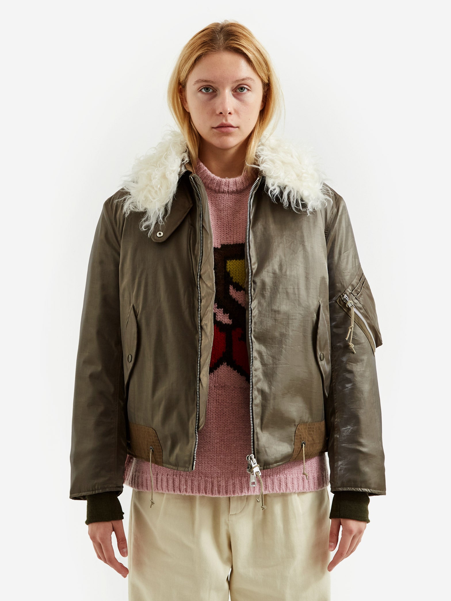 Our Legacy Glyptodon Bomber W - Army Green Shimmer Tech – Goodhood