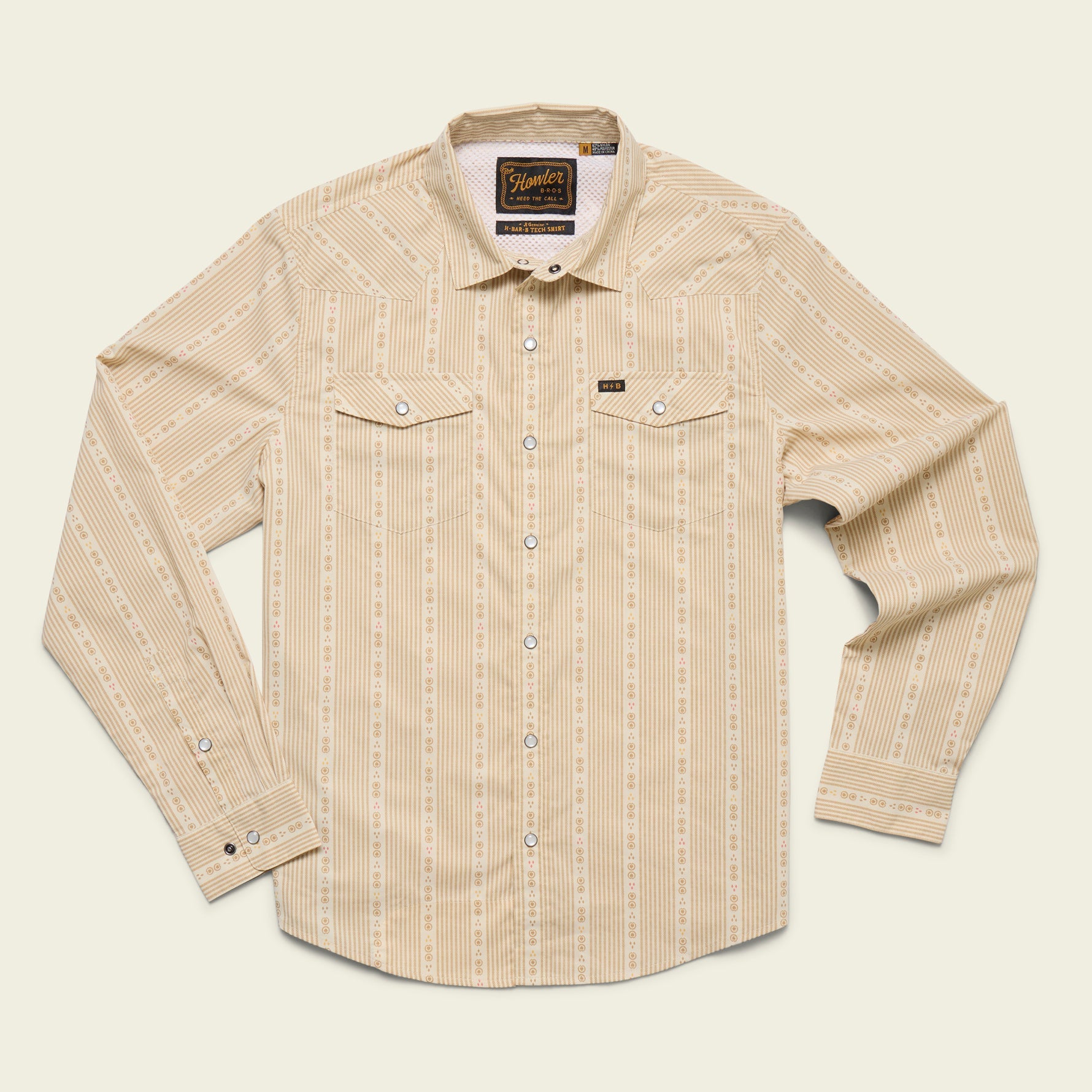 H Bar B Tech Longsleeve - Mosquero Stripe : Brown Rice – HOWLER