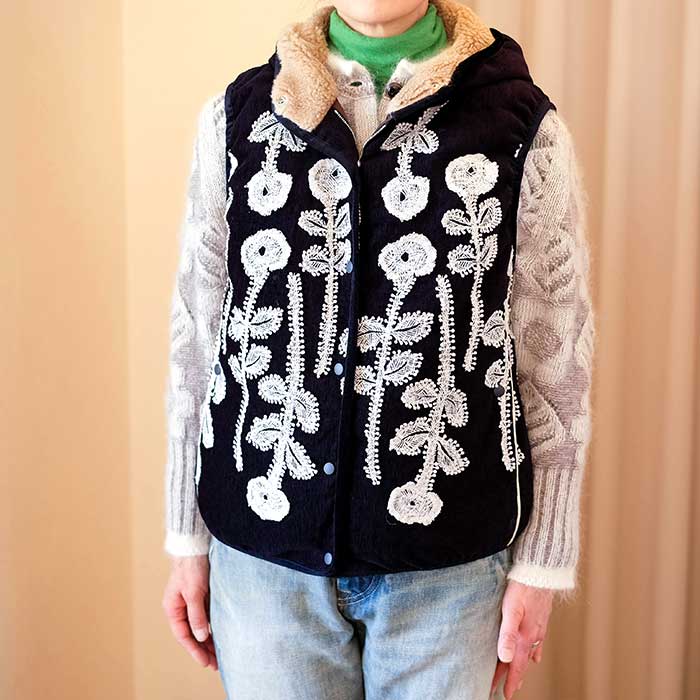 ミナペルホネン frost garden ダウンベストnavy | Lin total fashion
