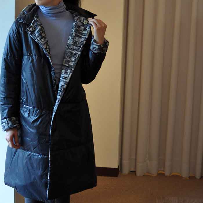 Antipast/アンティパスト刺繍リバーシブルコート BLACK | Lin total