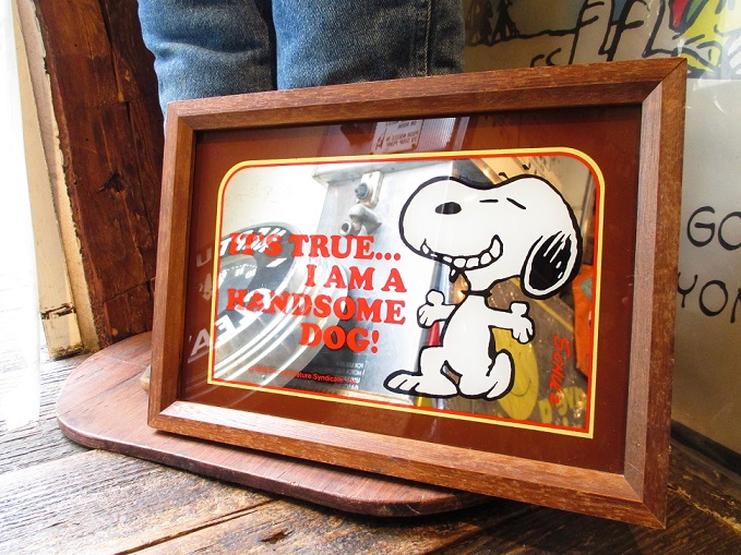 スヌーピー SNOOPY &WOODSTOCK パブミラーレトロヴィンテージ