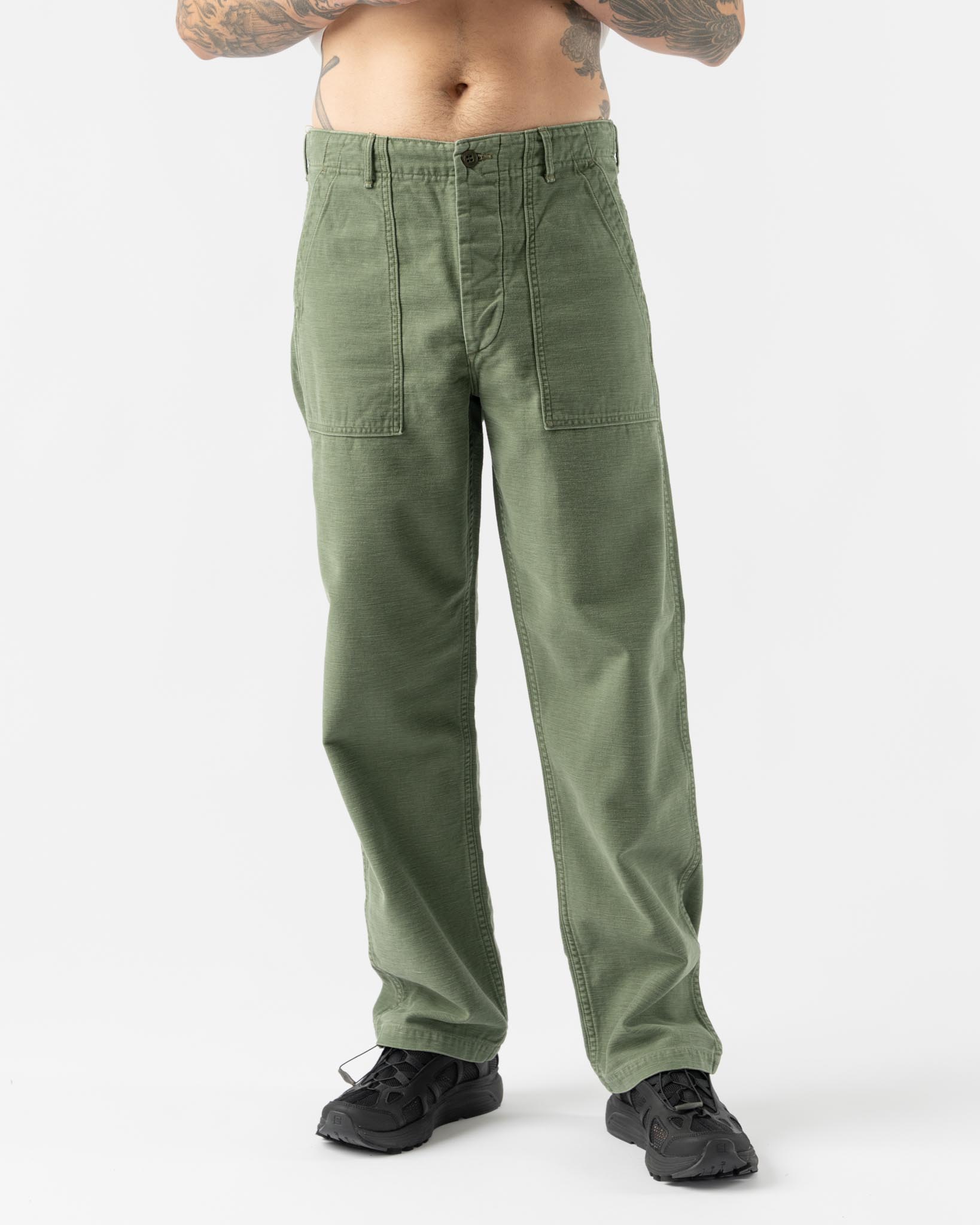 orSlow US Army Fatigue Pants in Green Used Wash Curated at Jake