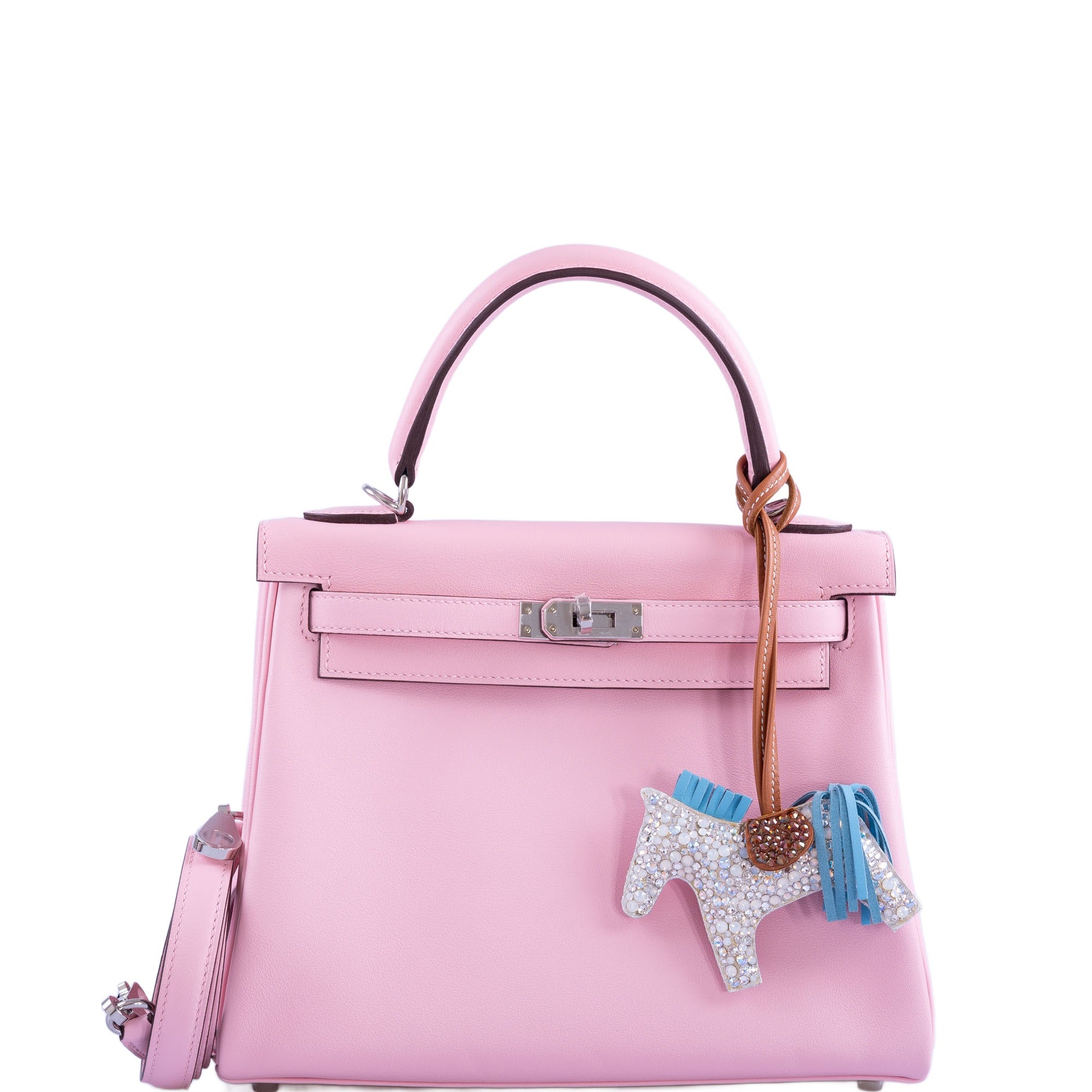 Hermès Kelly 25 Retourne Rose Sakura Swift leather Palladium