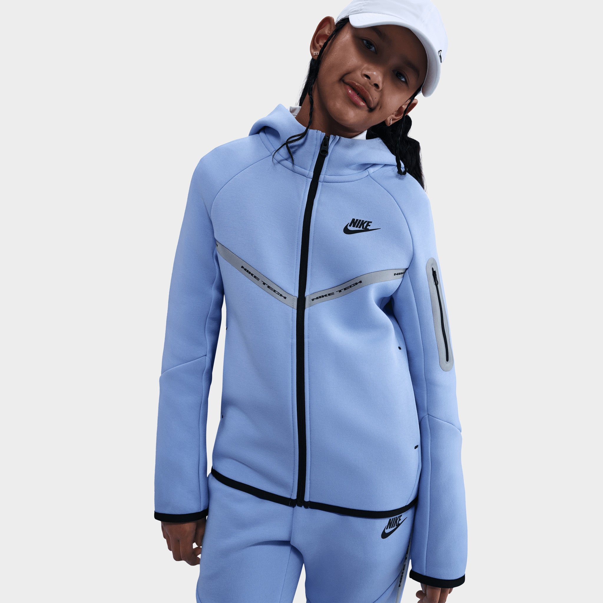 Nike Sportswear Juniors' Tech Fleece Full Zip Reflect Aluminum