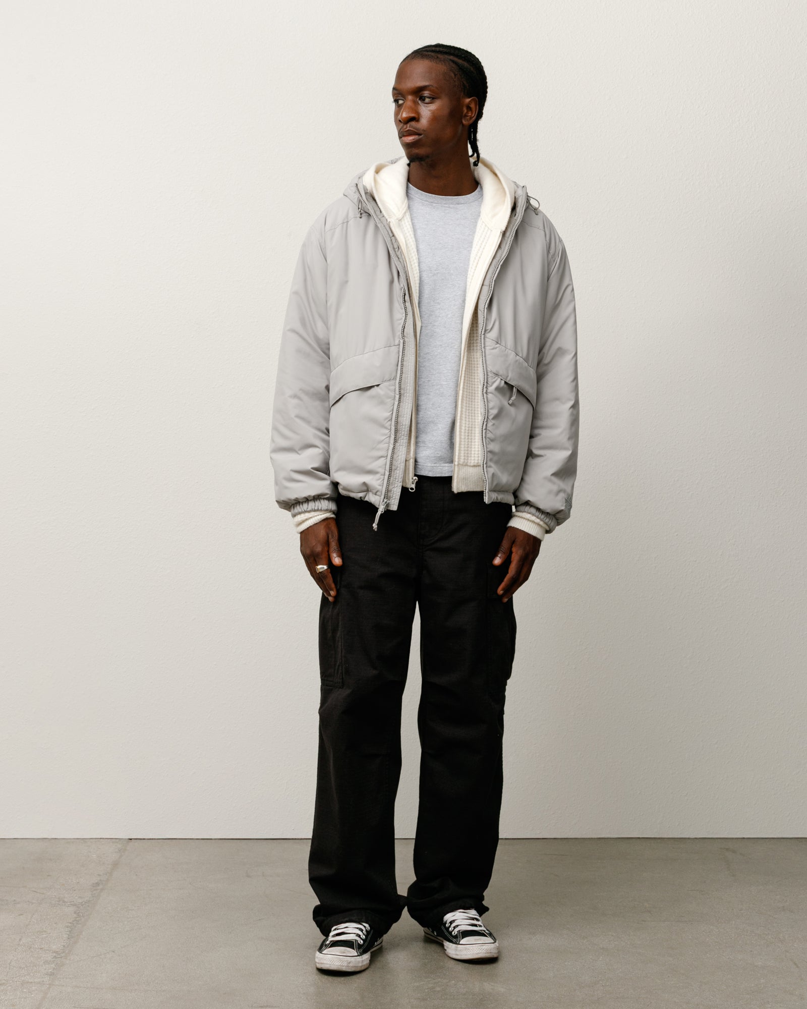 Insulated Hooded Jacket – Grey | Outerwear | Stüssy Japan