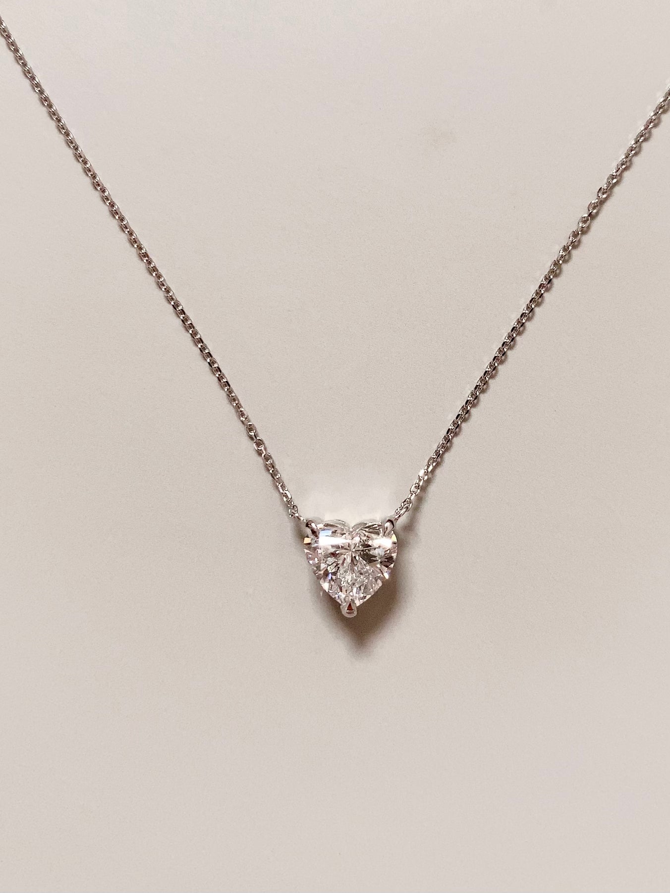 1カラット | Heart Solitaire Necklace | ラボグロウンダイヤモンド