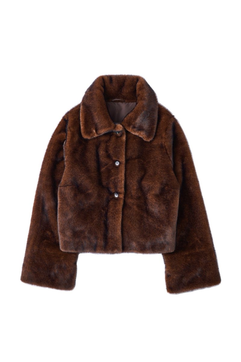 point collar fur coat/brown | KNUTH MARF
