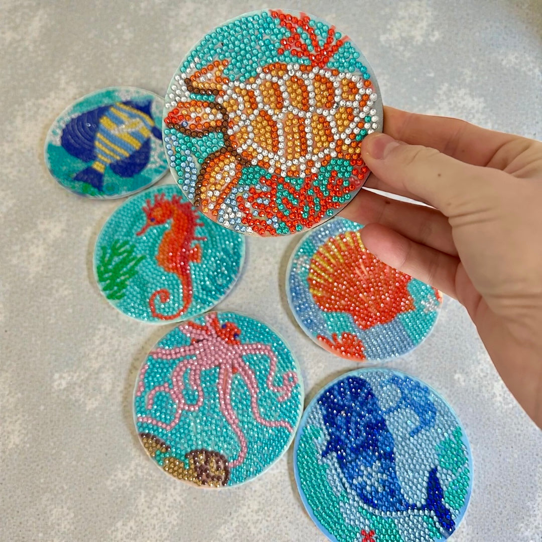 DIY Diamond Painting Kit “Ocean” | Kraft & Diamond (8pcs)