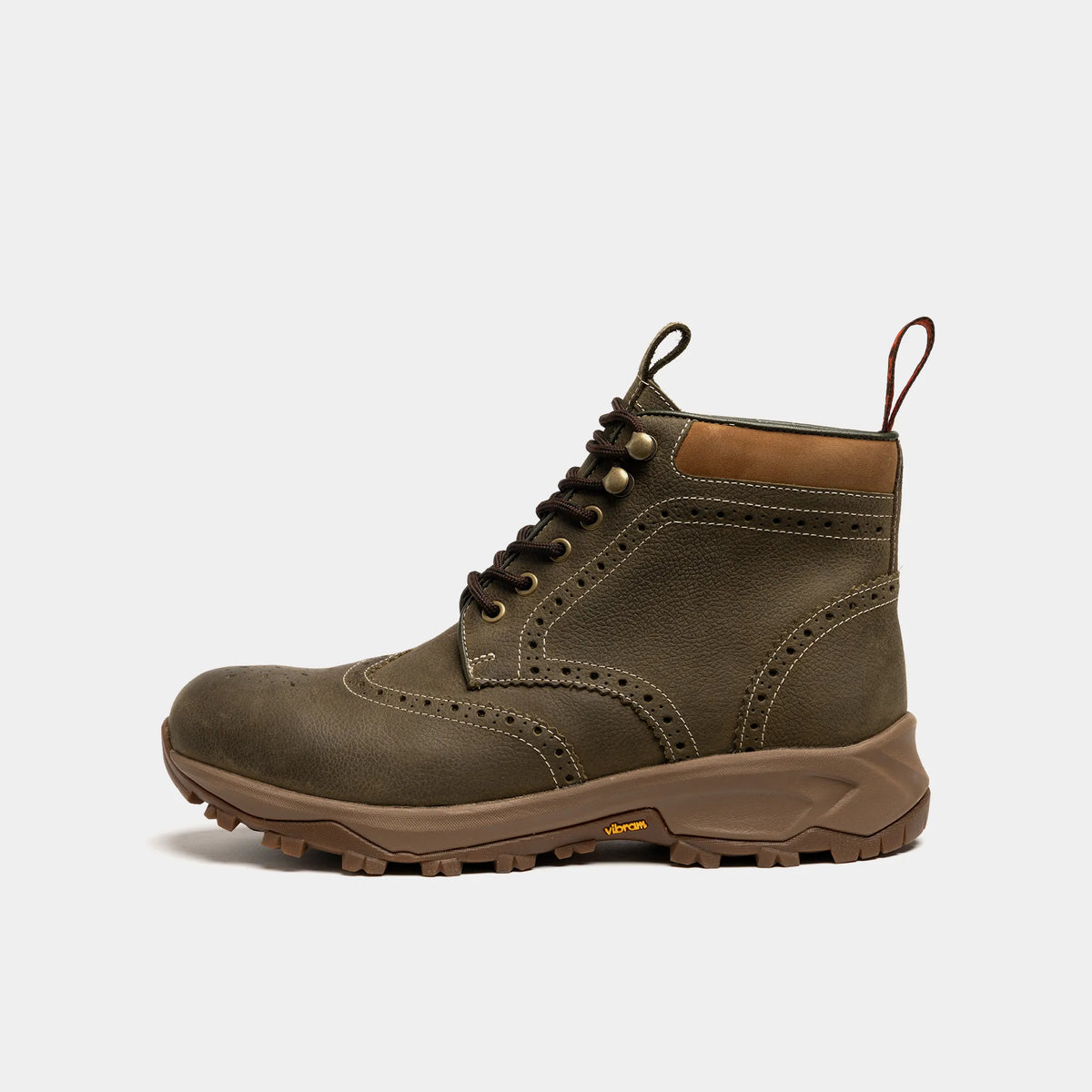 Women's - Green - Leather - Derby Brogue Boots – LANX