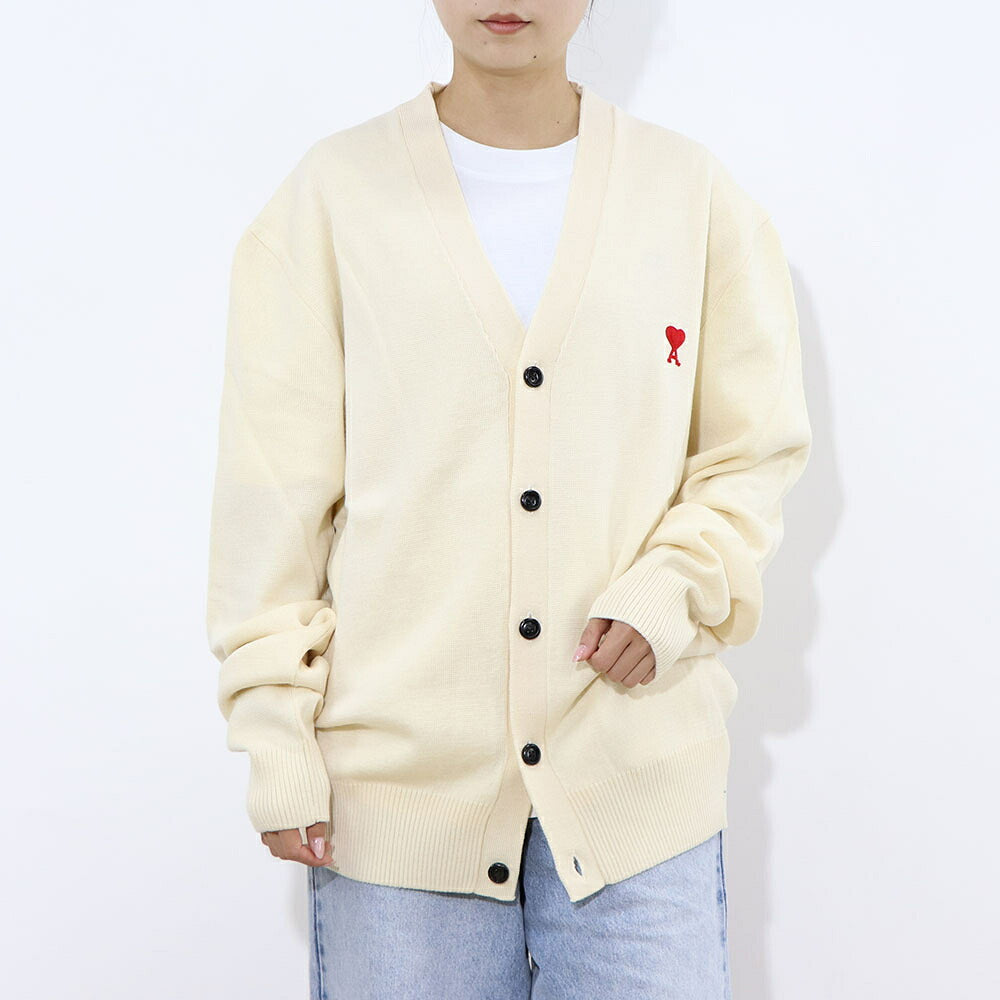 AMI PARIS カーディガン SMALL RED AMI DE COEUR CARDIGAN オフ