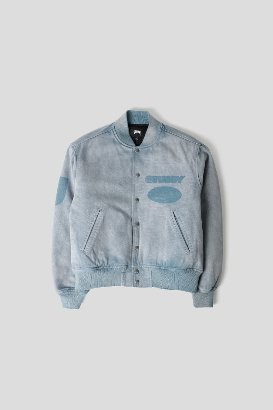 Stussy - BLUE GHOST LOGO CANVAS VARSITY JACKET – LE LABO STORE