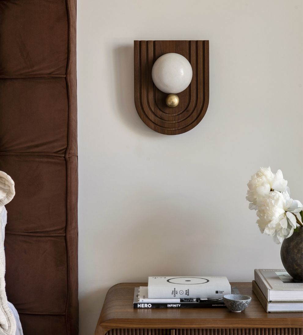 Trento Walnut Carved Sconce | Le Mae – Le Maé
