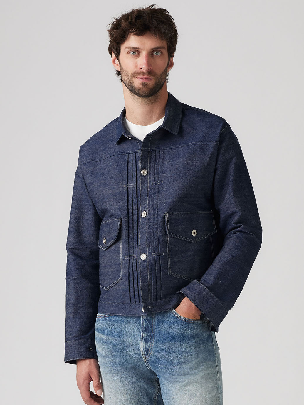 LEVI'S® VINTAGE CLOTHING 1879 プリーツブラウス ORGANIC リジッド