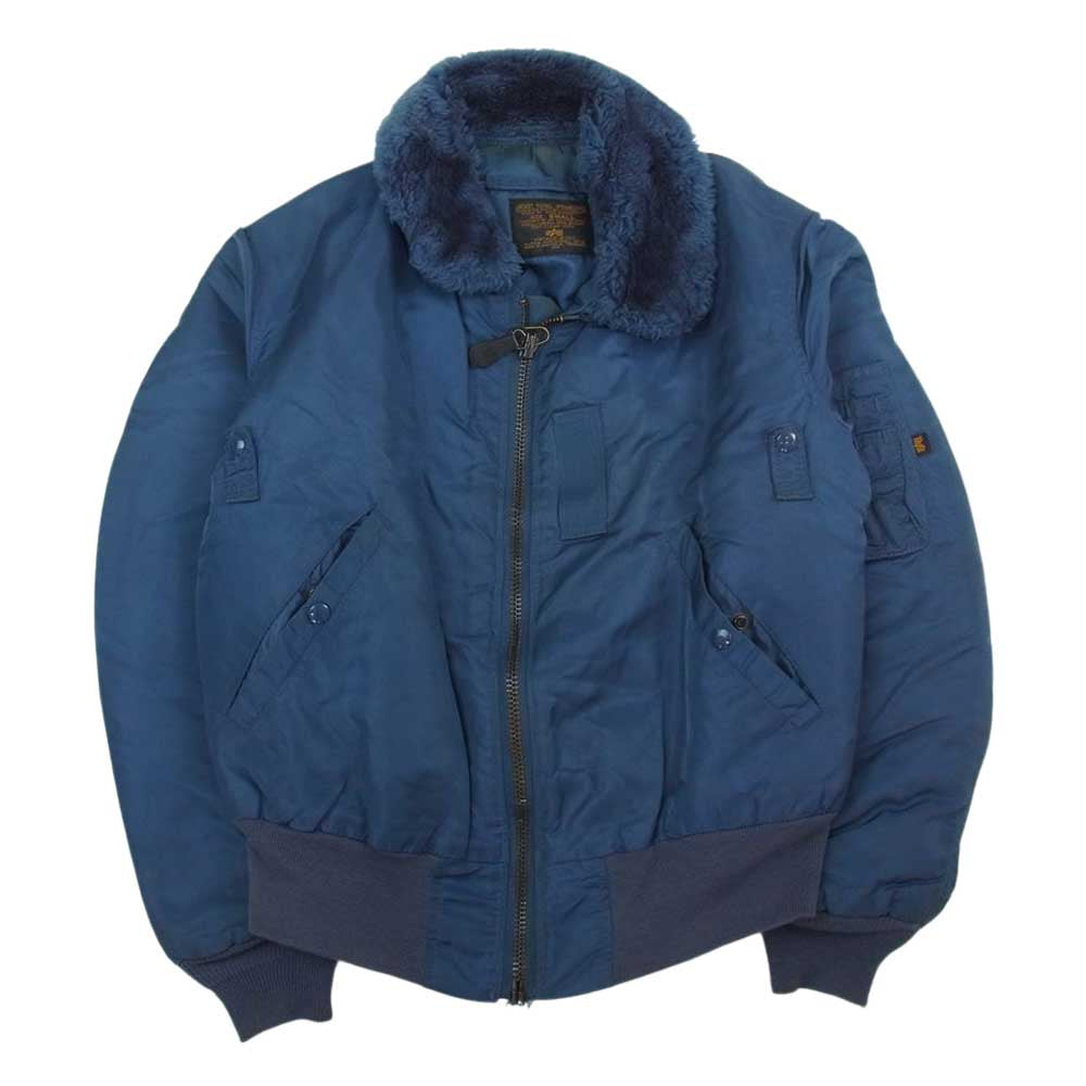 ALPHA アルファ B-15C フライトジャケット ネイビー系 S【中古