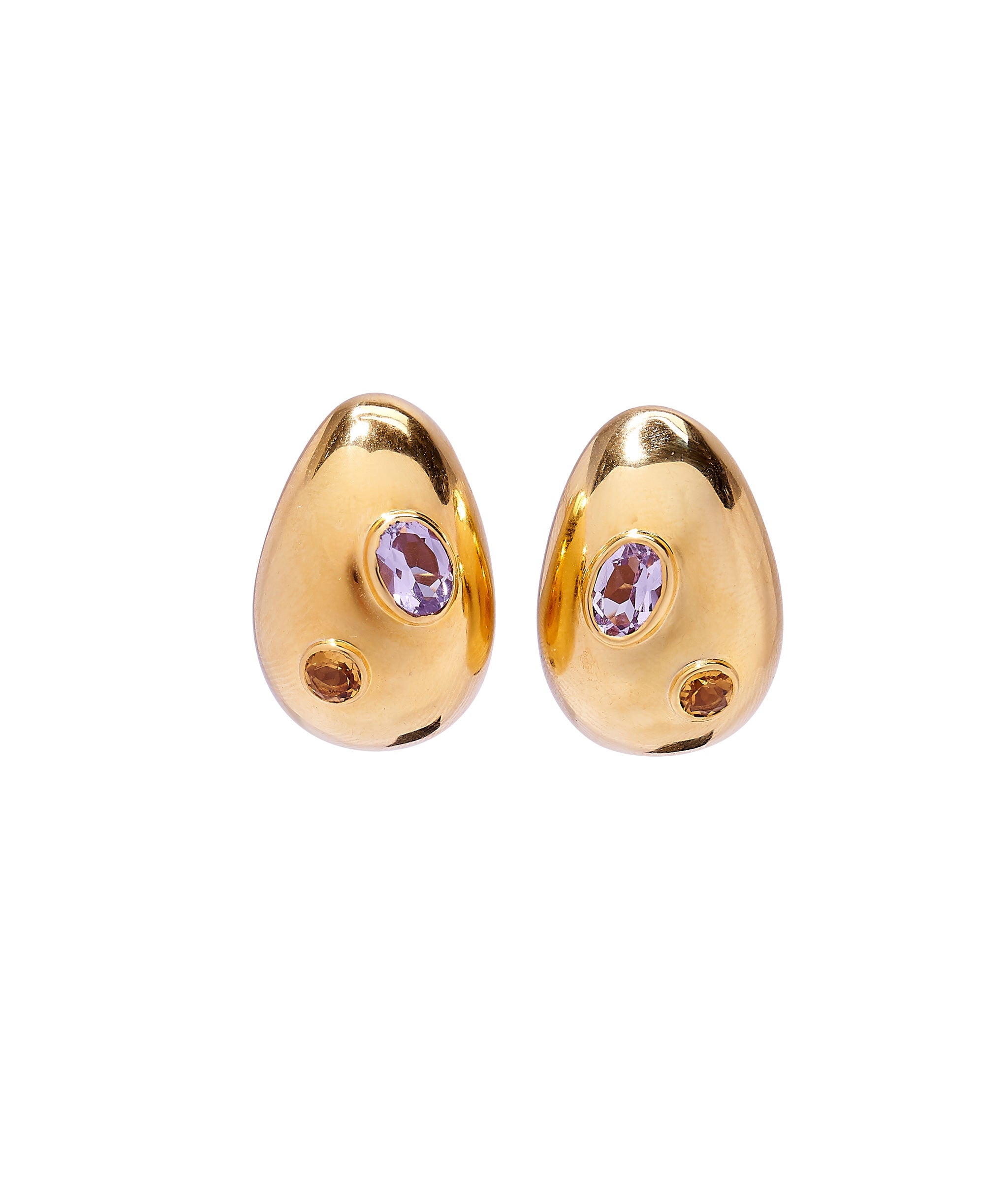 Mini Arp Earrings in Studded Gold | Lizzie Fortunato