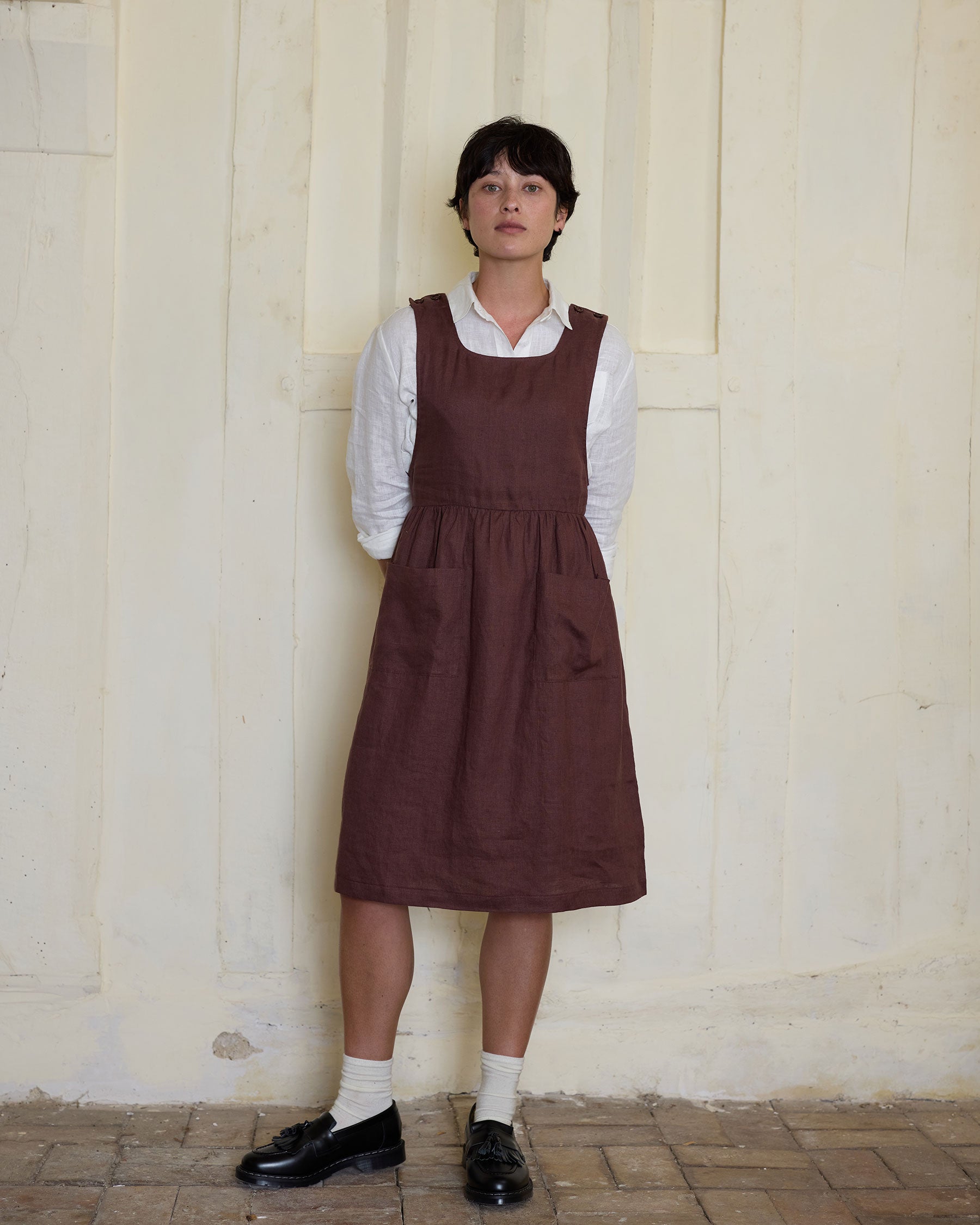 The Pinafore Dress in Marron | Pyne & Smith