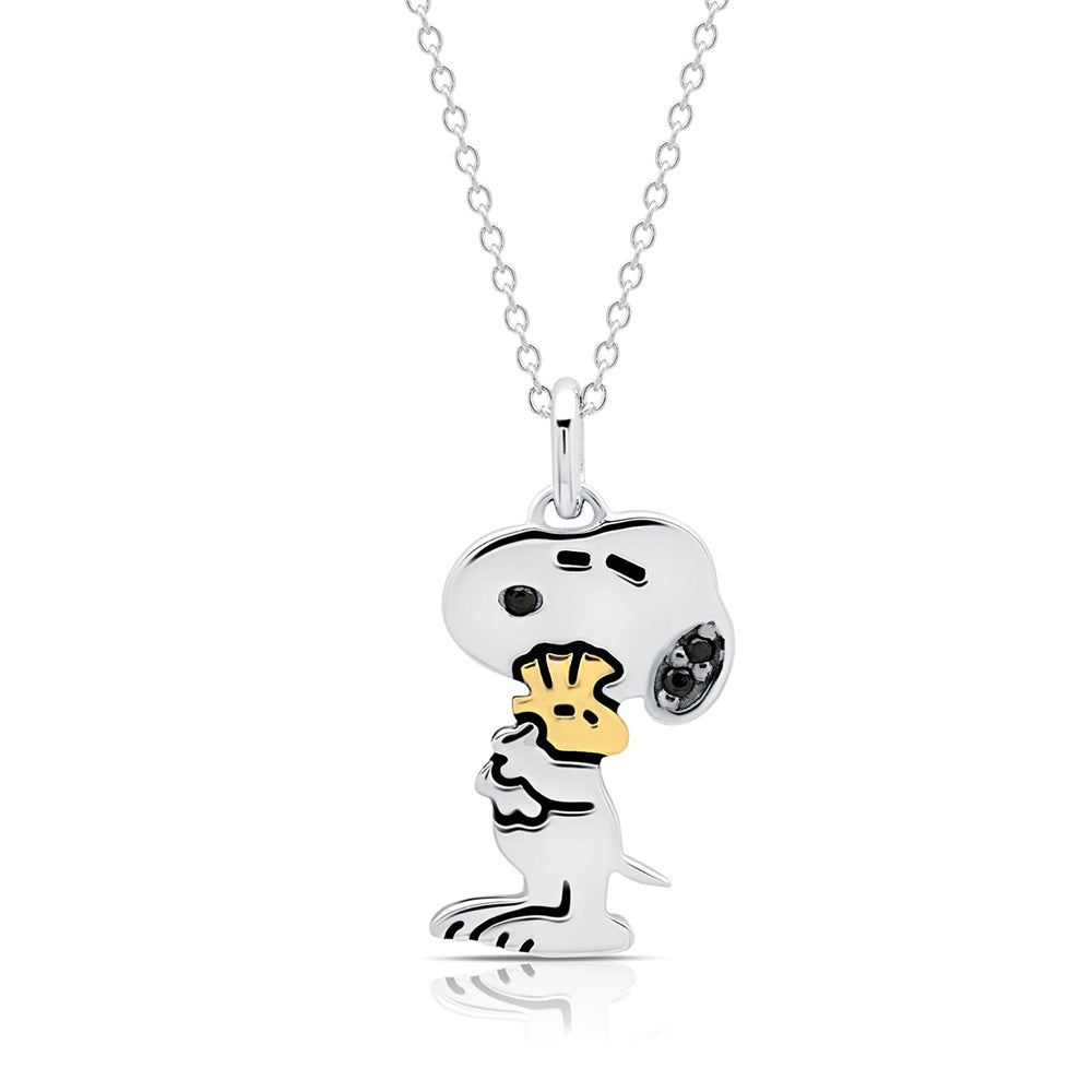 Peanuts Snoopy & Woodstock .925 Sterling Silver Necklace Finished