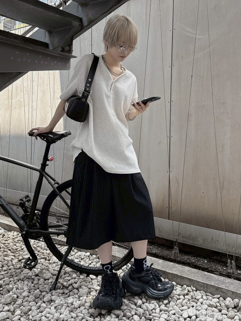 nmtc +】stripe slacks shorts / 【エヌエムティーシープラス