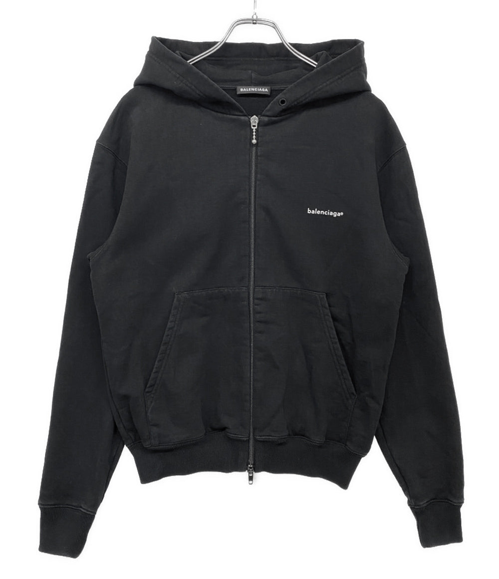 BALENCIAGA ジップアップパーカー ブラック ロゴ 2018 メンズ SIZE XXS