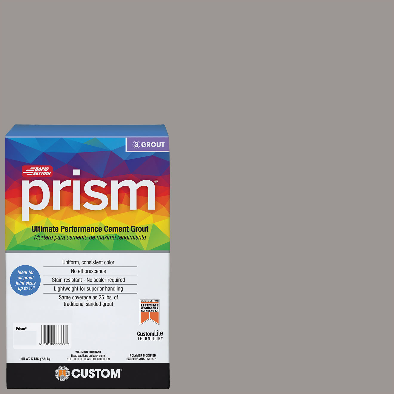 Custom Prism #165 Delorean Gray 17lb. Sanded Grout | Bedrosians