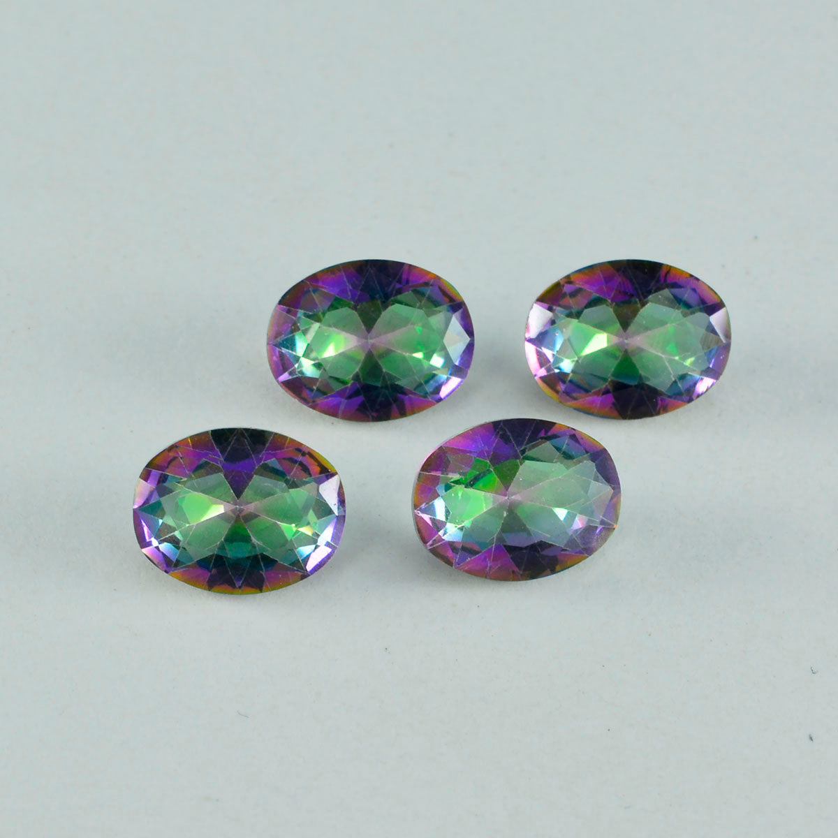 ミスティッククォーツ 1個 小粒 3x5 MM オーバル ファセット マルチ