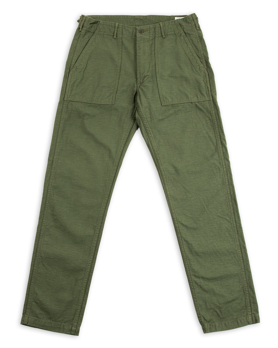 OrSlow Slim Fit Fatigue Pants - Olive Reverse Sateen – Standard
