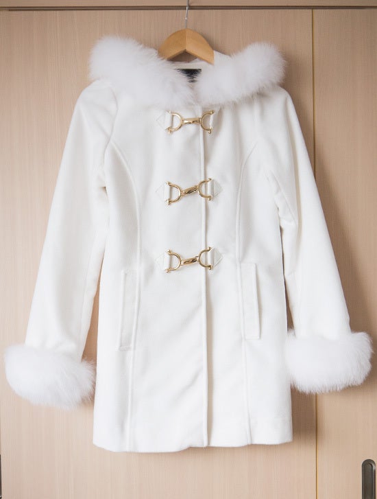 セシルマクビー♡フォックスファー♡ダッフルコート♡ホワイトMサイズ