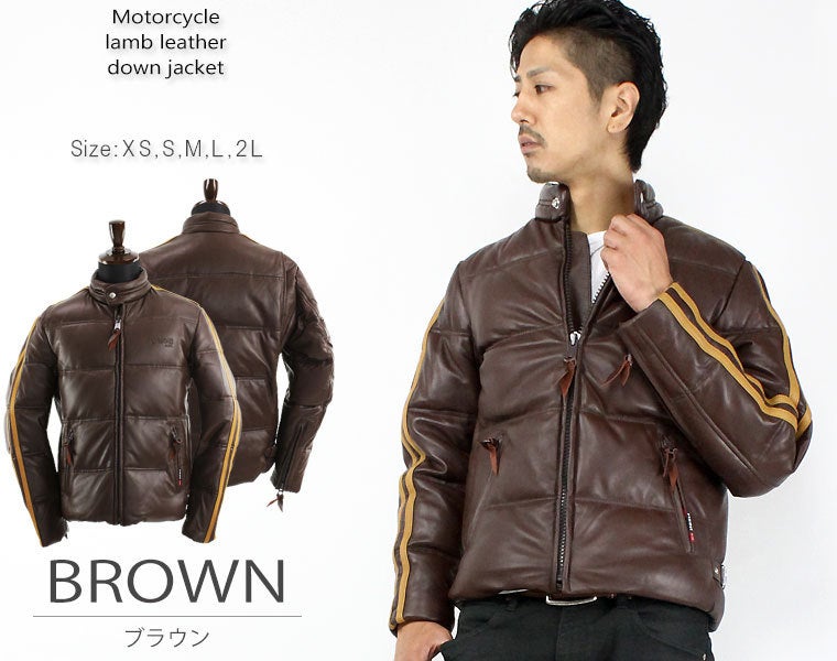 Schott ショット モーターサイクル ラムレザー ダウンジャケット