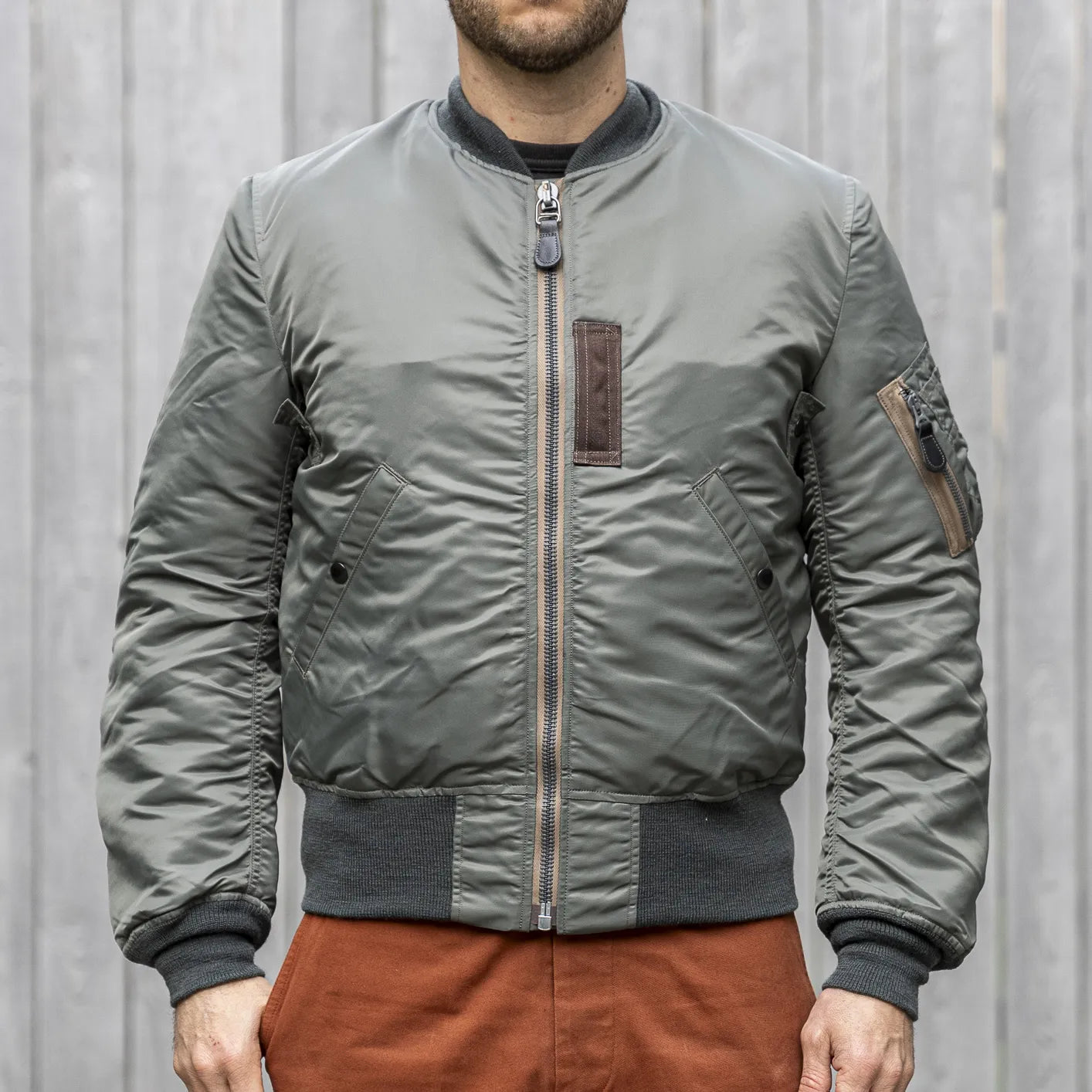 Buzz Rickson MA-1 Slender Jacket – Sage Green Flight Nylon 1957 Spec