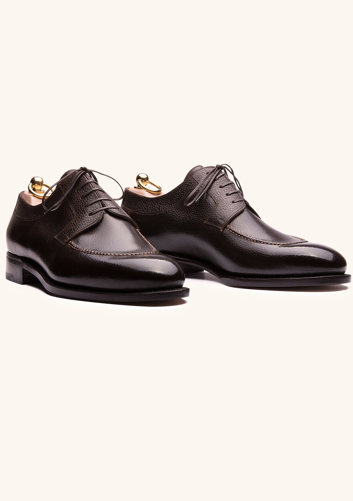 Dark Brown Five Eyelet Apron Derbies | Stefano Bemer