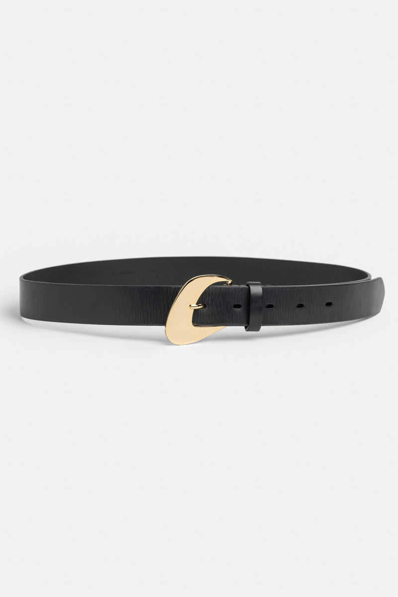 SEFR | LUE BELT / CRESCENT BLACK ポイントバックルレザーベルト – STOCK
