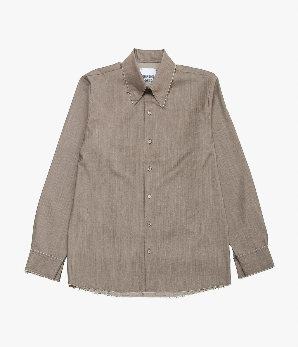 GABRIELA COLL GARMENTS ''NO.197 FINE WOOL SHIRT'' (BROWN