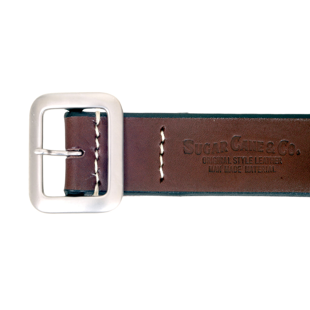 Thick Brown Leather SC02322 Cowhide Garrison Belt with Studs