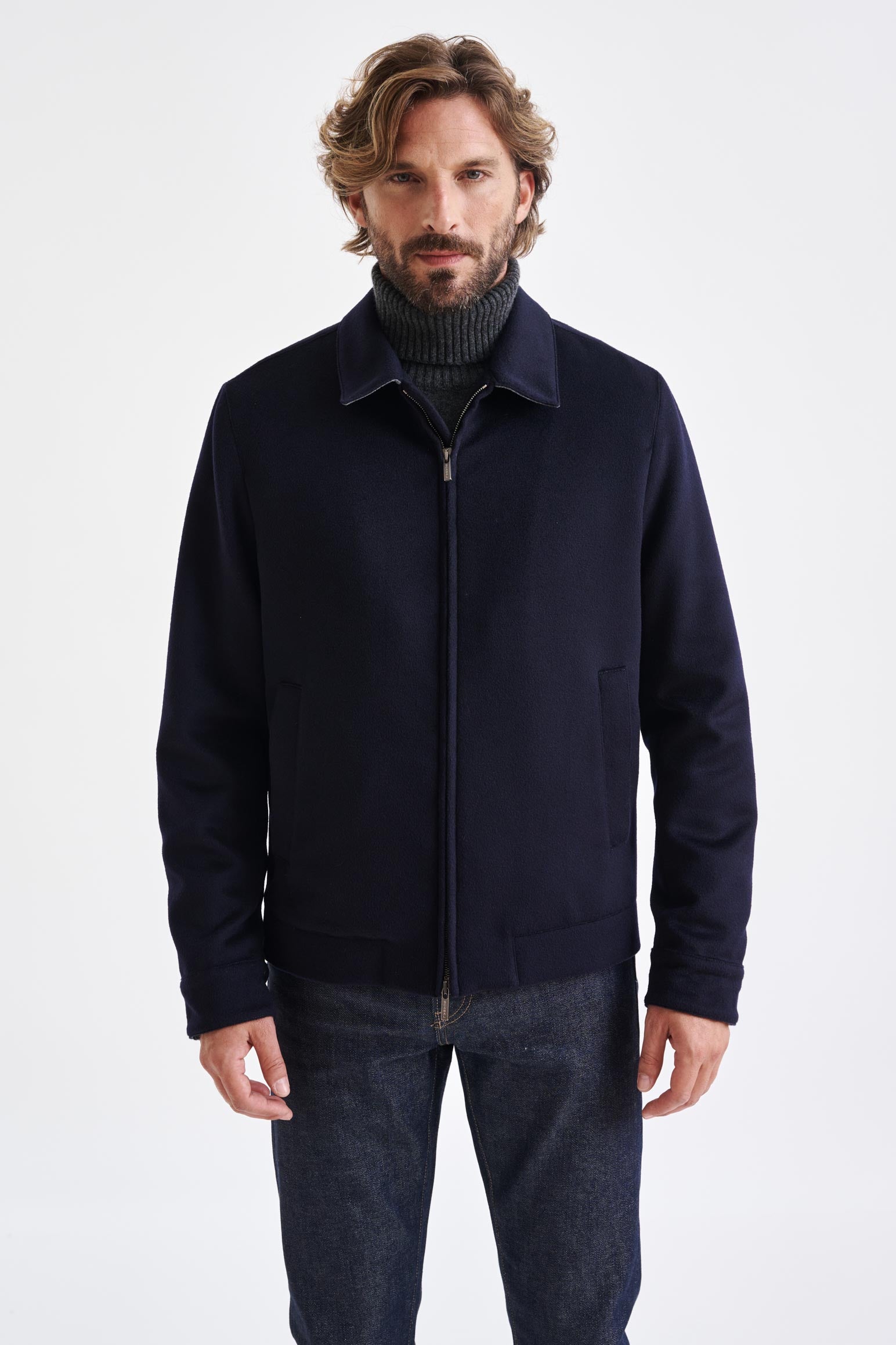 Navy Wool Warwick Jacket Zeus – Scabal