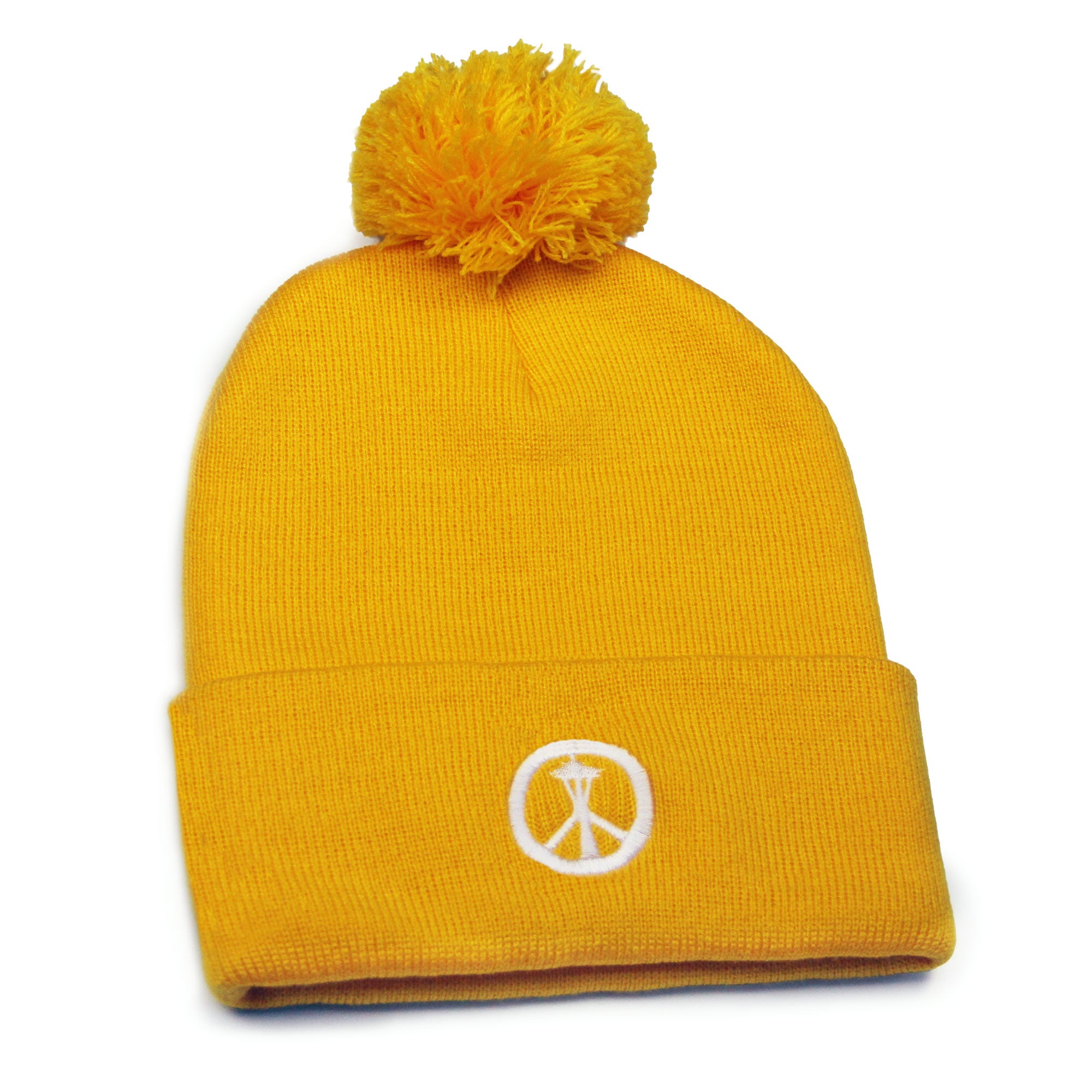 Peace needle 'pom' beanie - yellow