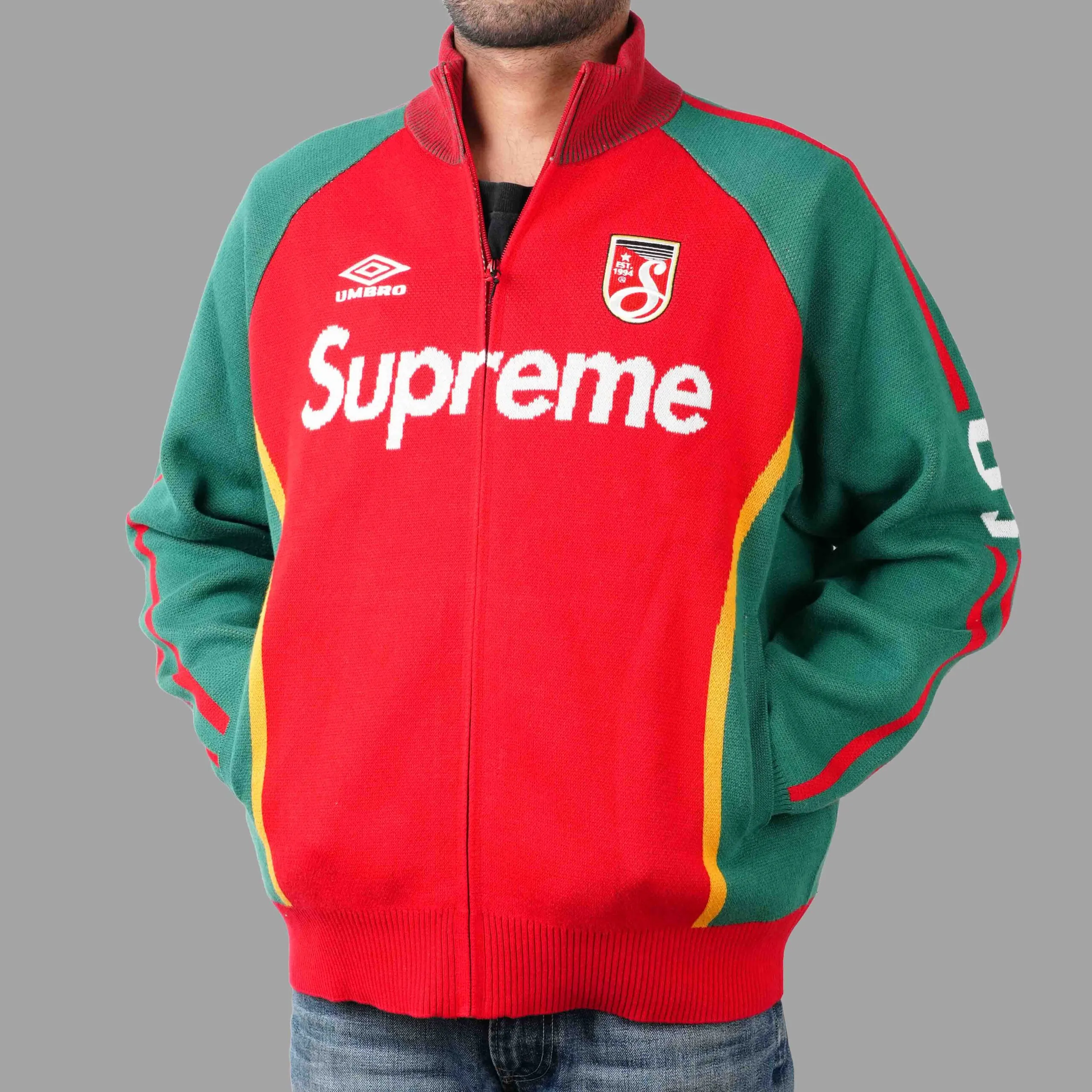 断*男様 Supreme x Umbro Zip Up Sweater 
