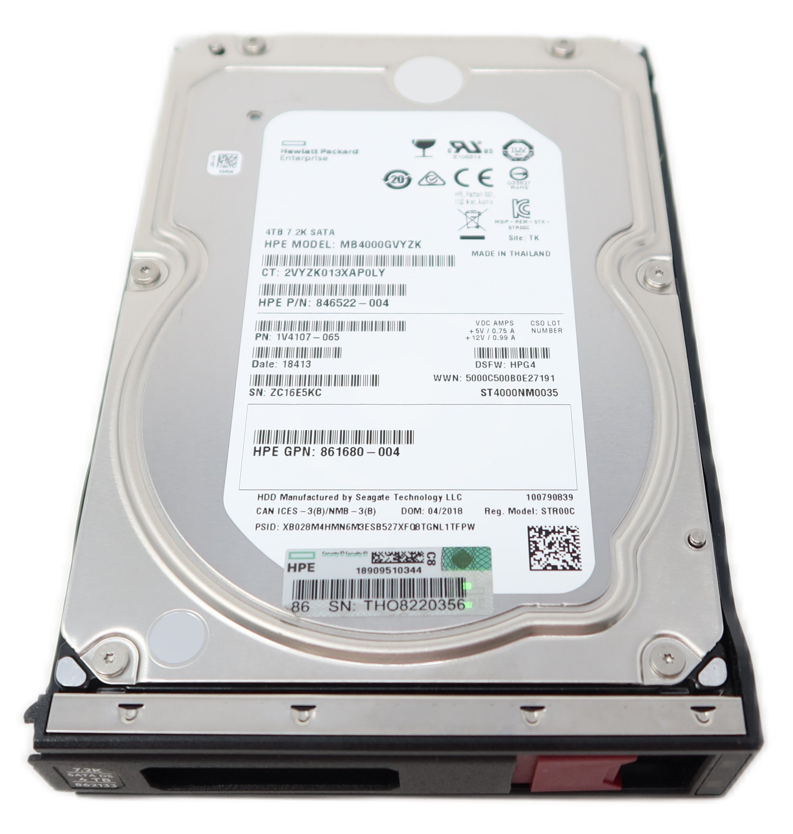 HPE 4TB 3.5″ SATA 6Gb/s 7.2K HDD | 862133-001 | 861683-B21