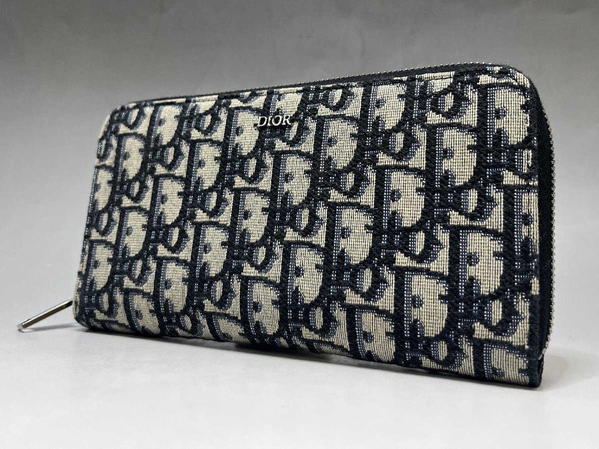 Dior ディオール オブリーク ジャガード ラウンドファスナー長財布