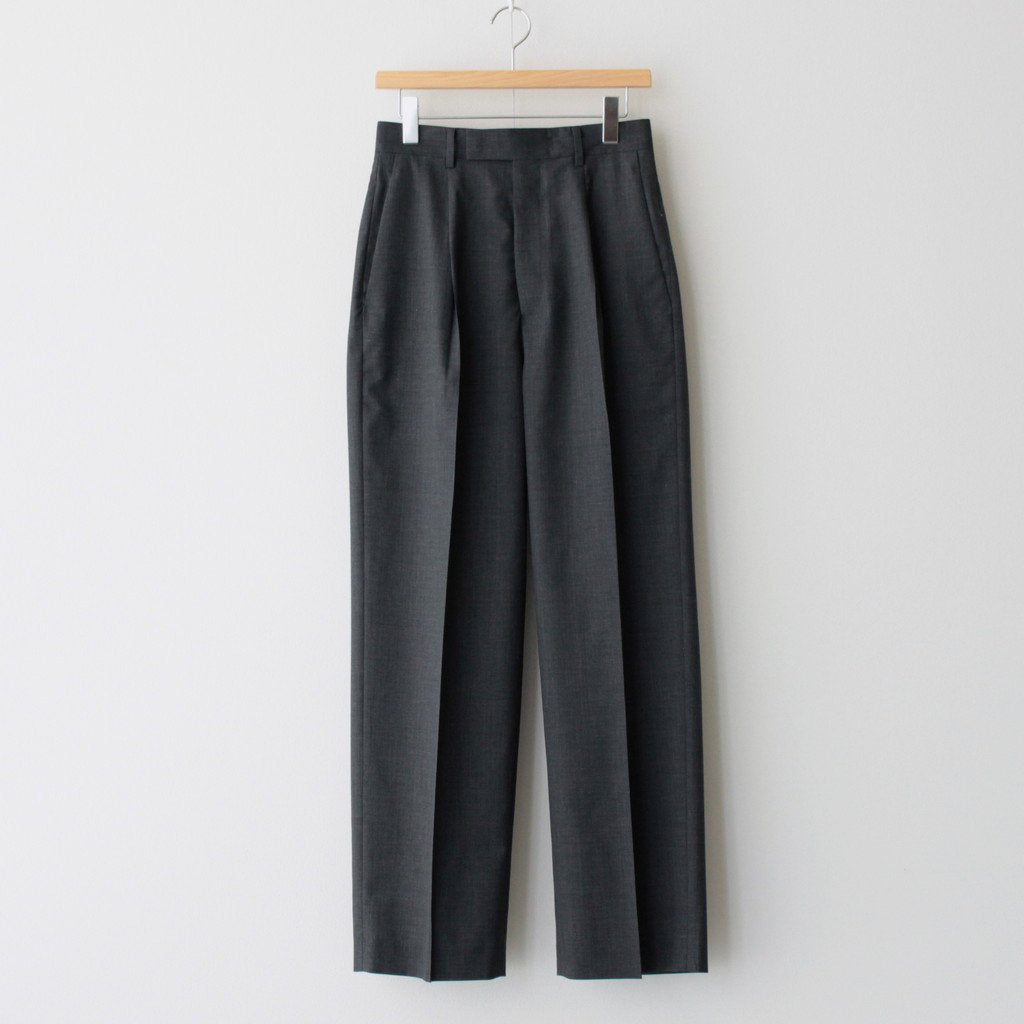 SUPER FINE TROPICAL WOOL SLACKS #TOP CHARCOAL [A23SP08WT] _