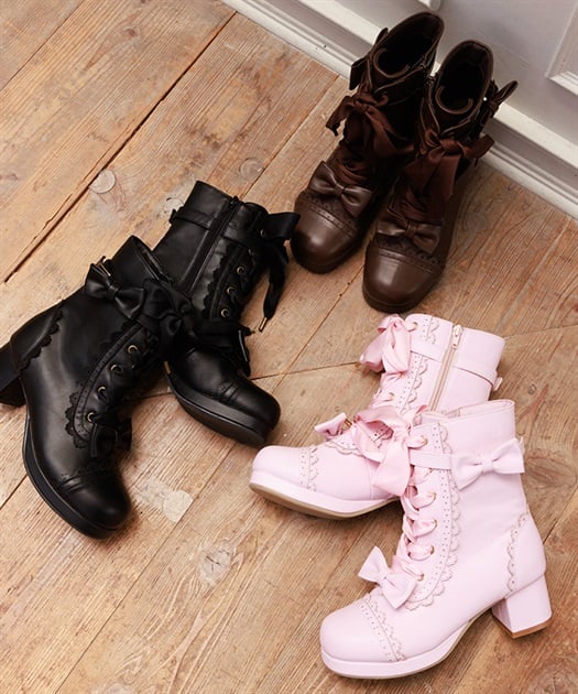 クラシカルリボンミドルブーツ | Chalmiere | axes femme onlineshop