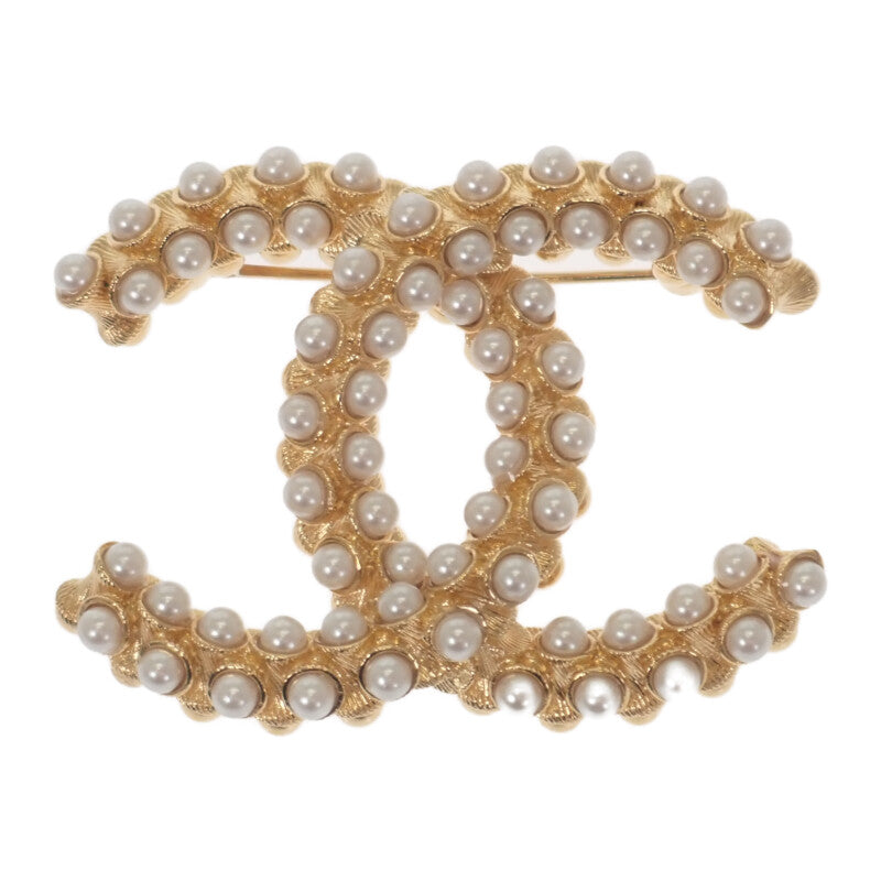 シャネル CHANEL ココマーク パール ABB011 ブローチ メタル ゴールド