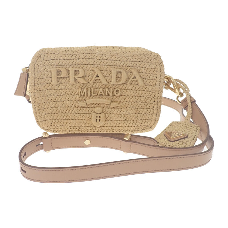 プラダ PRADA ラフィアショルダー 1BH196 ショルダーバッグ ラフィア
