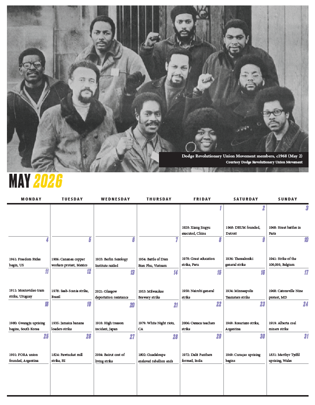 WCH 2026 Wall Calendar – Working Class History | Shop