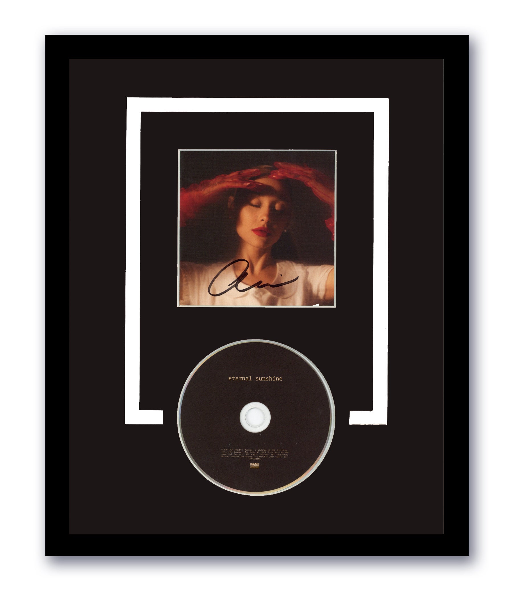 Ariana Grande Signed Eternal Sunshine CD Custom Frame Autographed