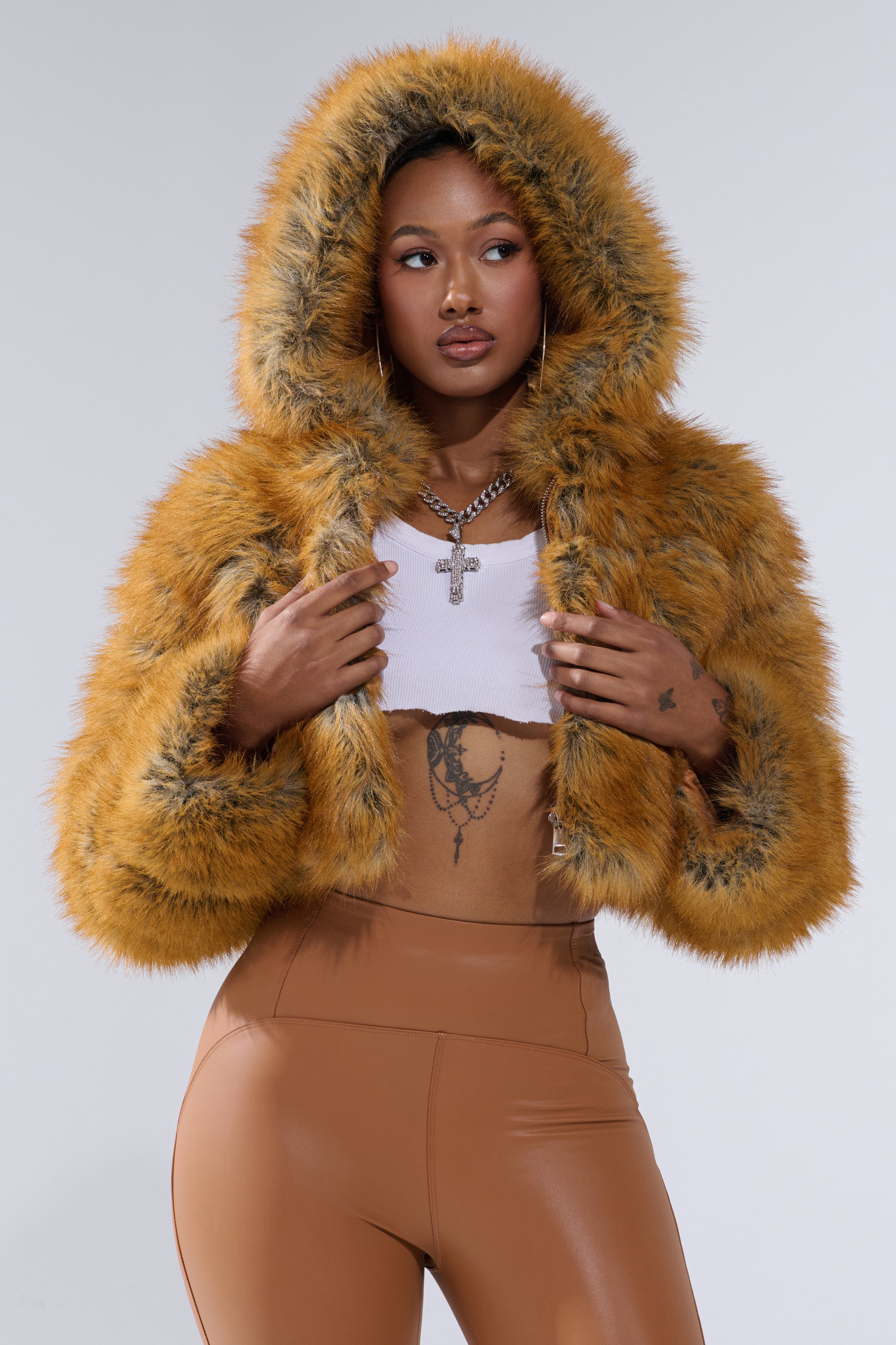 BREAK THE BANK HOODED FAUX FUR – AKIRA