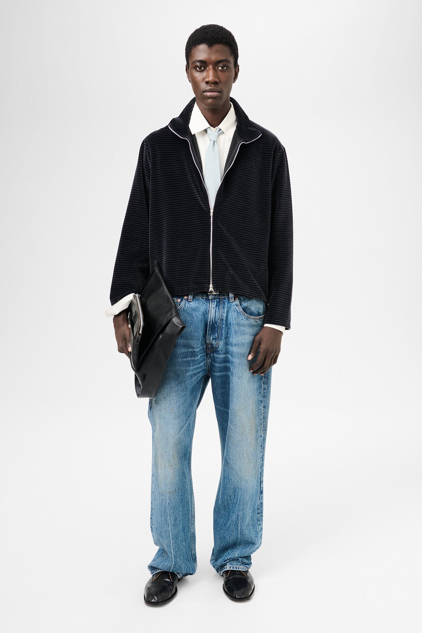 OUR LEGACY 「SHRUNKEN FULLZIP POLO PHANTOM STRIPE VELOUR」 – SISTER
