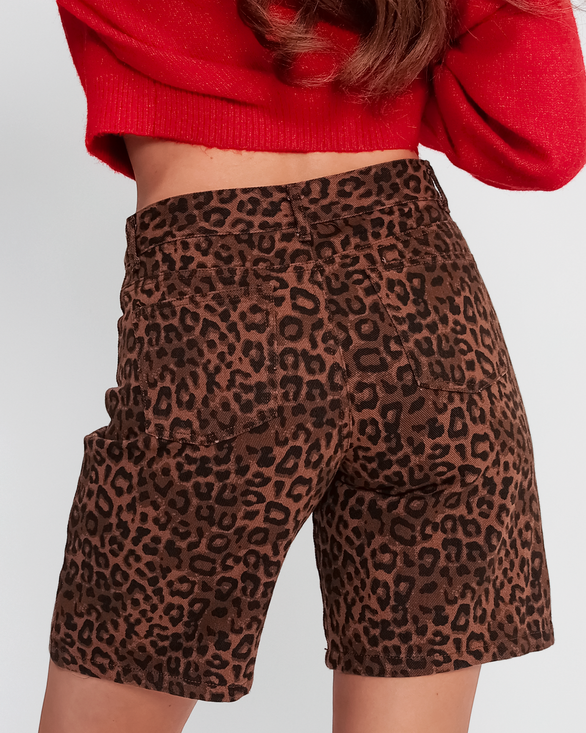 Josephine Leopard Jean Shorts in Brown Leopard – Sixteen