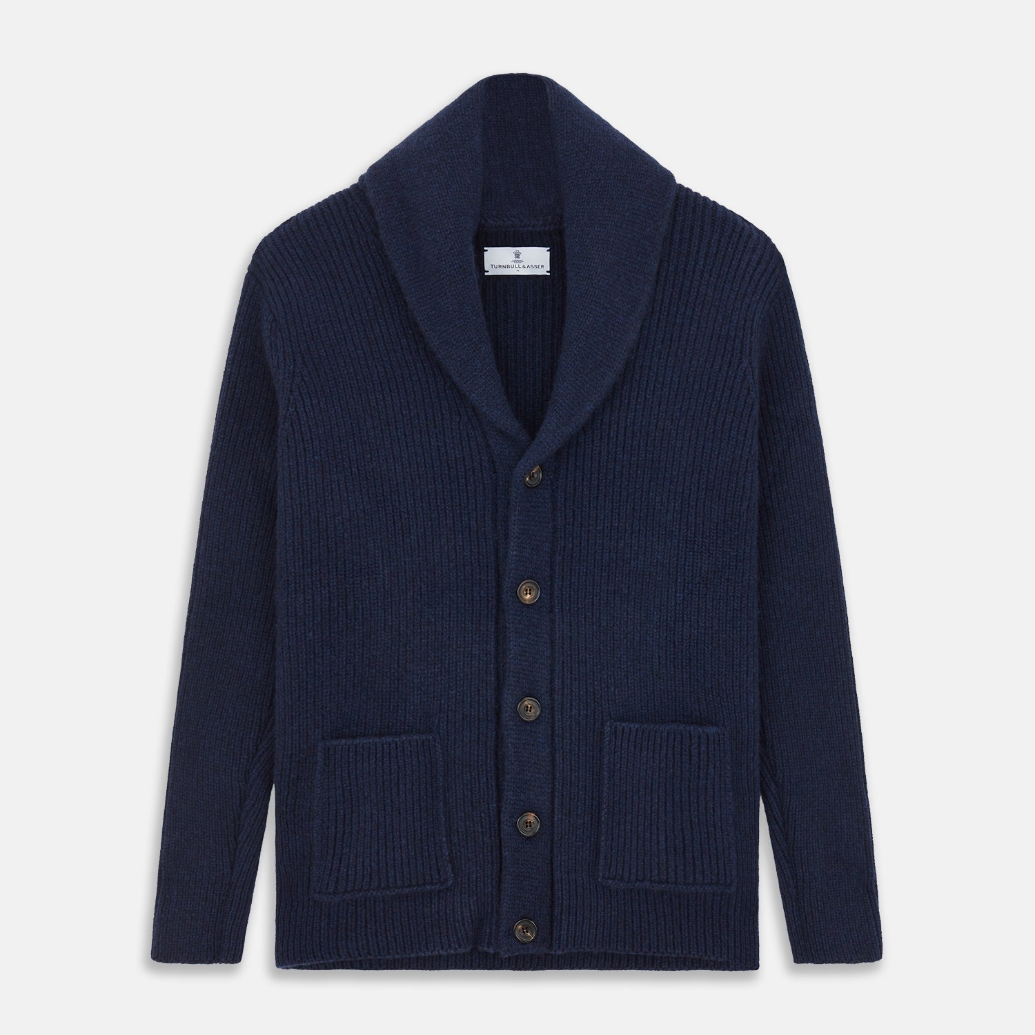 Navy Shawl Collar Cashmere Cardigan | Turnbull & Asser – Turnbull