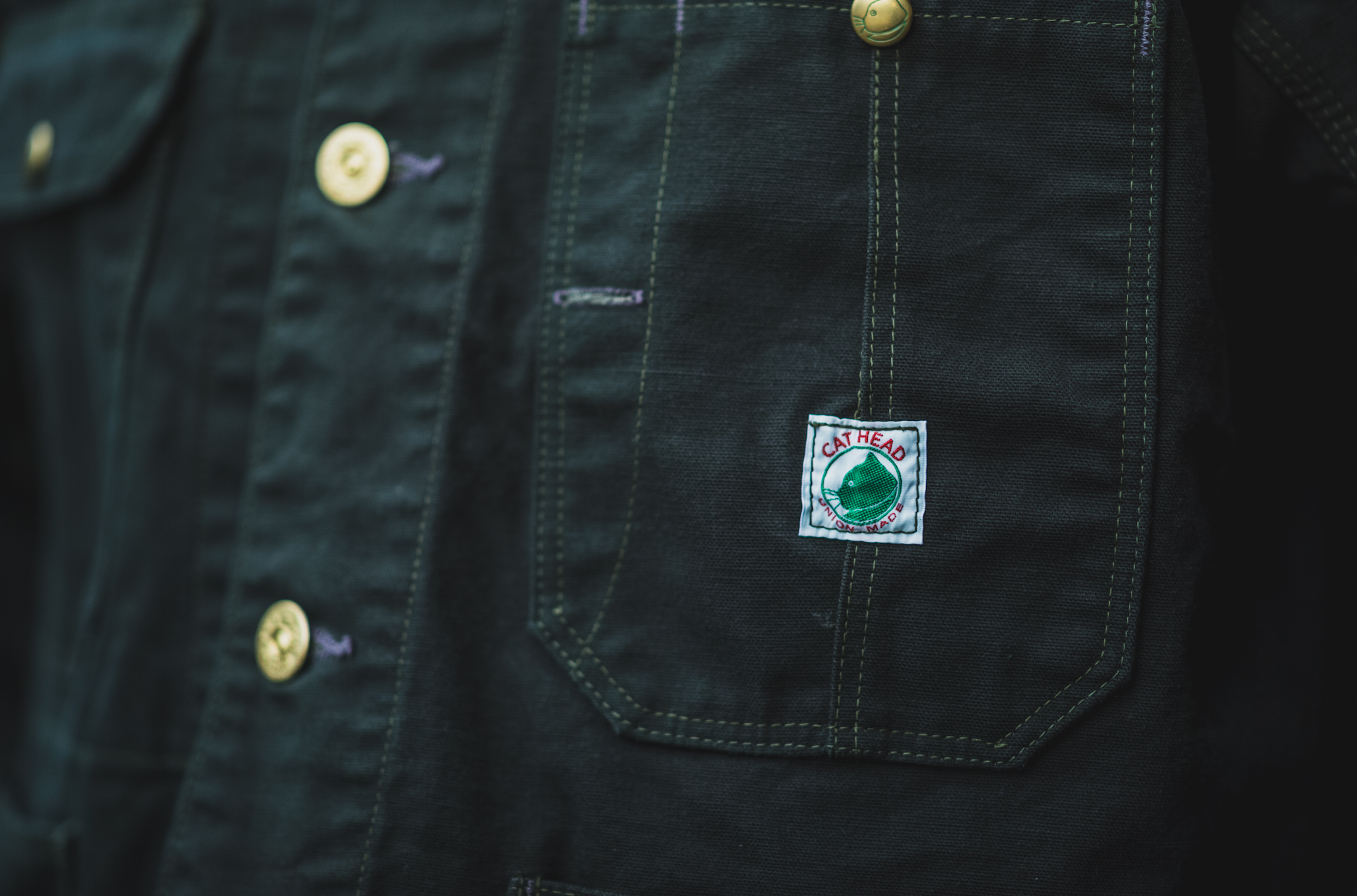 Cat Head Jacket Green Canvas | TCB jeans