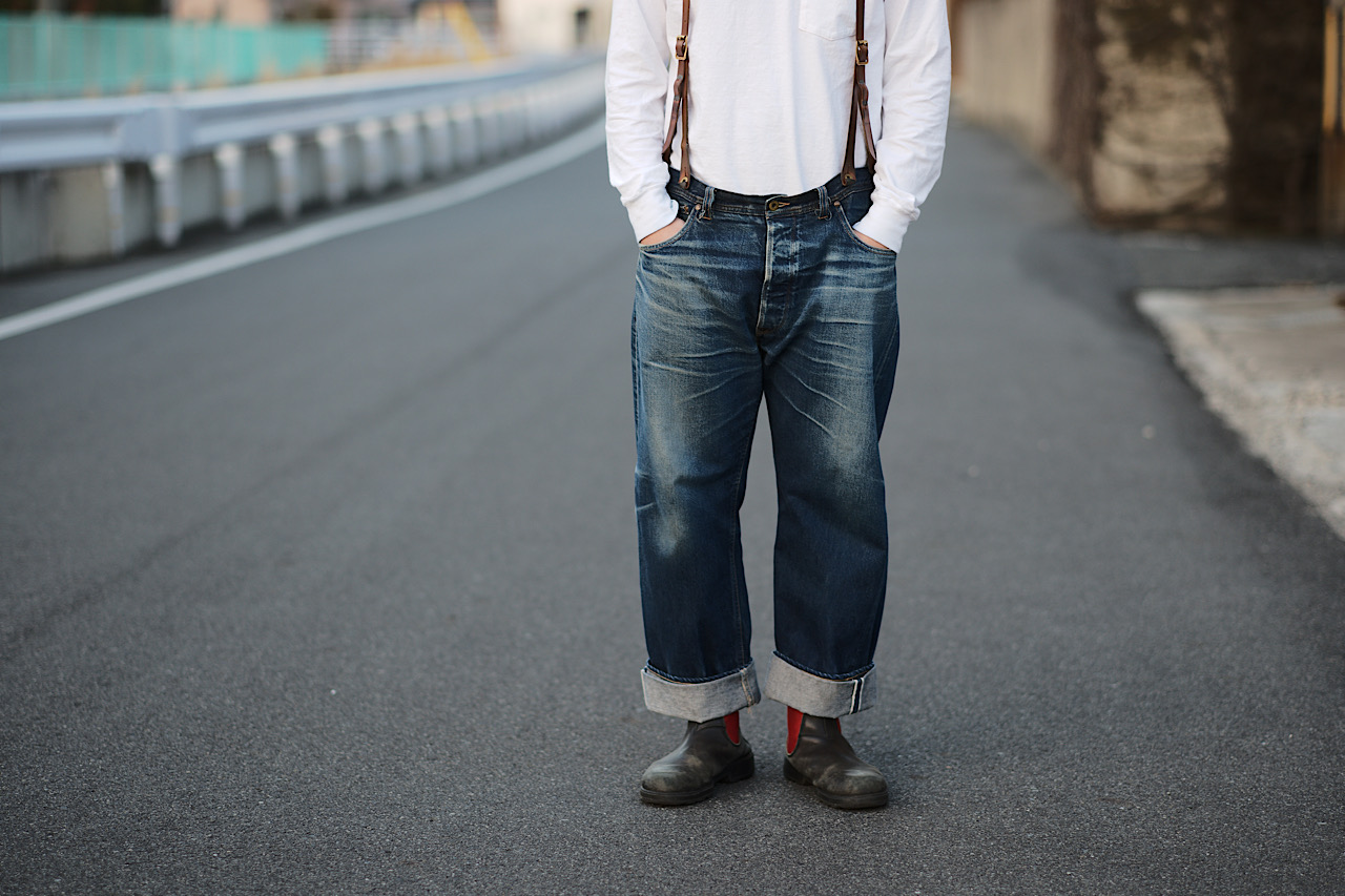 MOTOR×TCB CHROMEXCEL LEATHER SUSPENDER | TCB jeans
